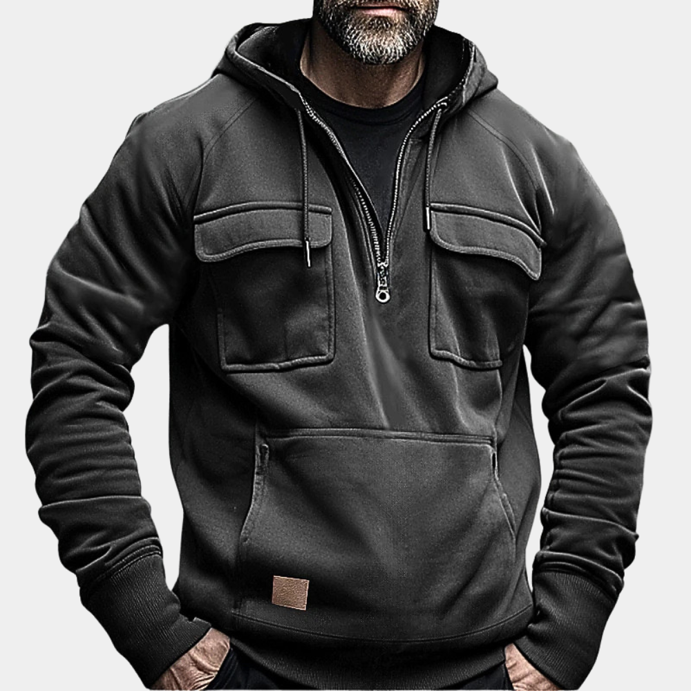 Men’s Rugged Half Zip Utility Hoodie