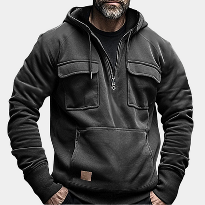 Men’s Rugged Half Zip Utility Hoodie