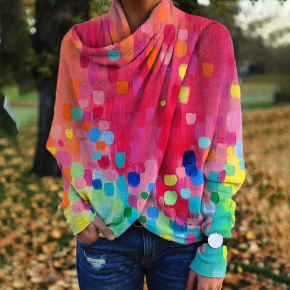 Stylish Winter Sweater with Print - Aurelia