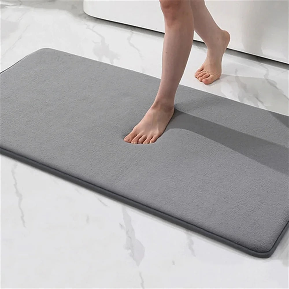 Plush Velvet Bathroom Mat Soft Anti Slip Fast Dry Rug - BritishElegance