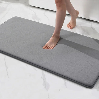 Plush Velvet Bathroom Mat Soft Anti Slip Fast Dry Rug - BritishElegance