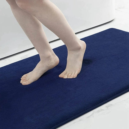 Plush Velvet Bathroom Mat Soft Anti Slip Fast Dry Rug