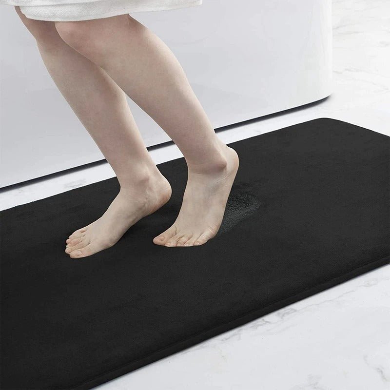 Plush Velvet Bathroom Mat Soft Anti Slip Fast Dry Rug