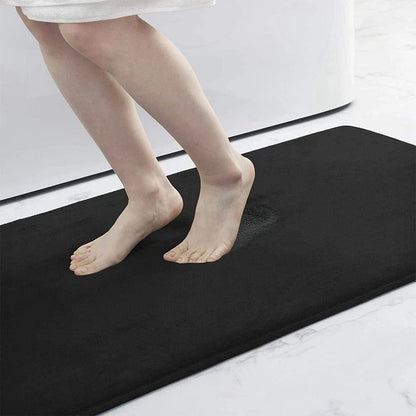 Plush Velvet Bathroom Mat Soft Anti Slip Fast Dry Rug