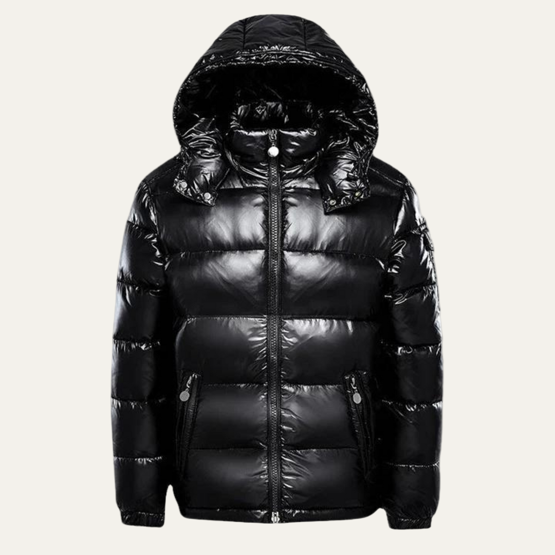 Men’s Glossy Hooded Winter Down Parka