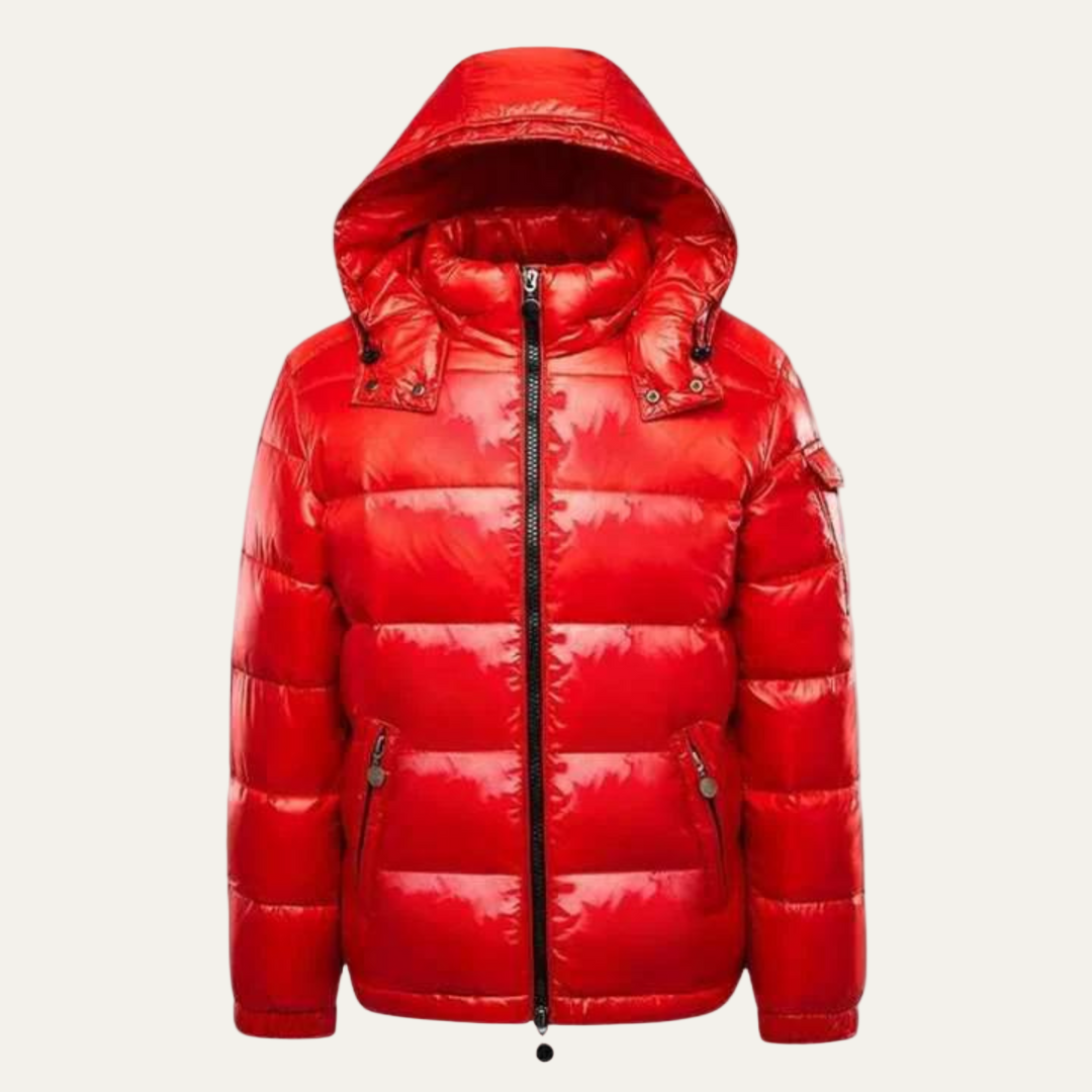 Men’s Glossy Hooded Winter Down Parka