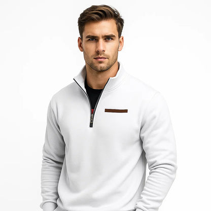 Men’s Quarter Zip Pullover with High Collar