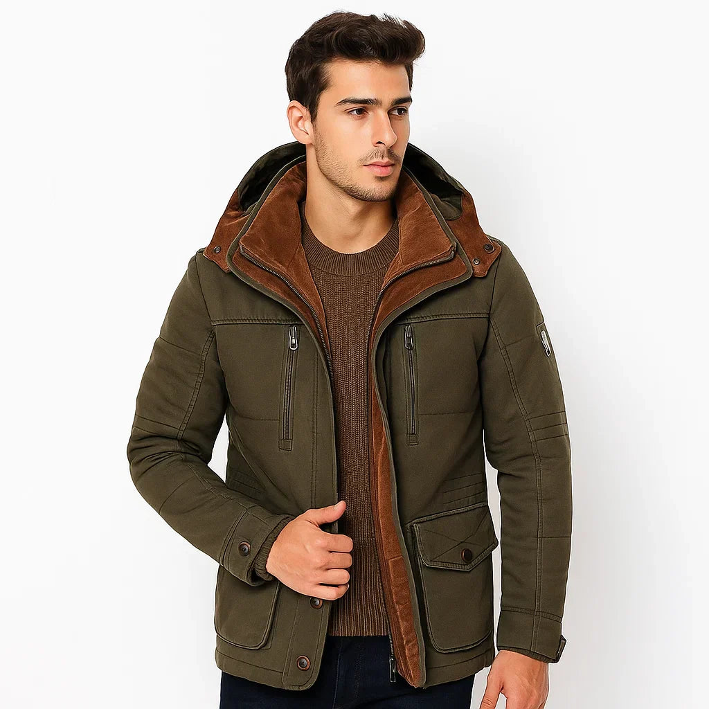 Men’s Fleece Lined Hooded Utility Parka