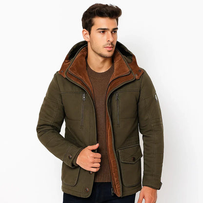 Men’s Fleece Lined Hooded Utility Parka