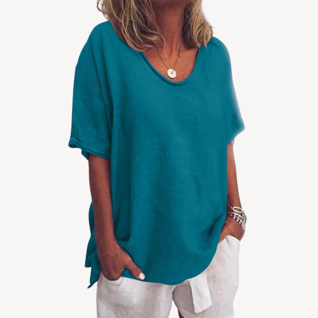 Women's Linen Blend Casual T-Shirt