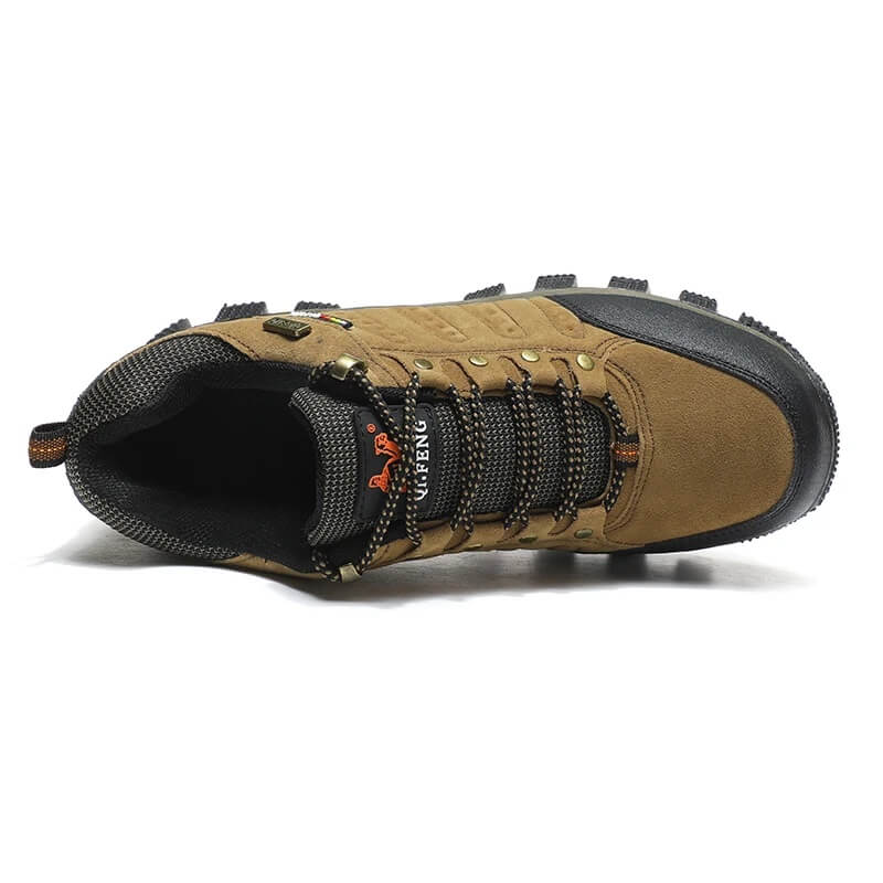 Camel - Waterproof Leather Hiking Walking Shoes Brown