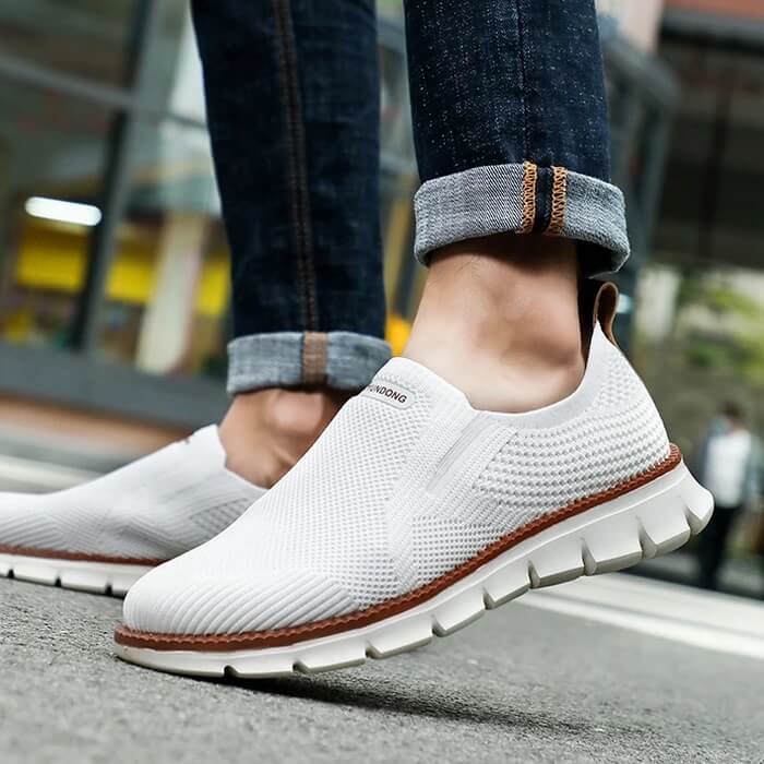 Knit Slip-on - Comfort Stretch Fit Breathable Shoes White
