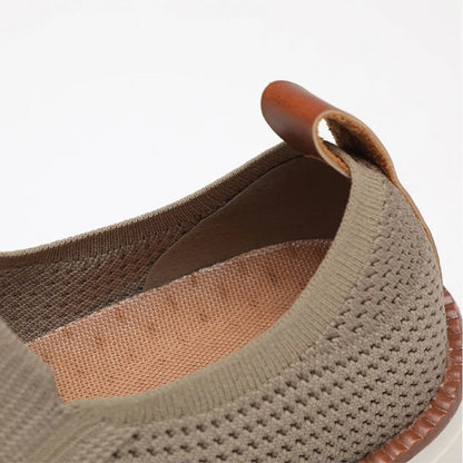 Knit Slip-on - Comfort Stretch Fit Breathable Shoes Brown