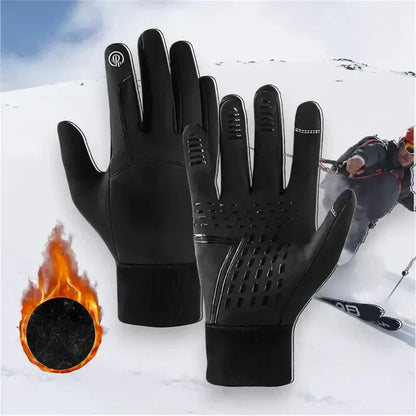 Warm Waterproof Bike Gloves with Touchscreen Fingers - BritishElegance
