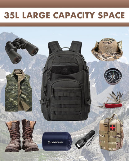 35L Outdoor Tactical Backpack with Molle System and Laptop Storage