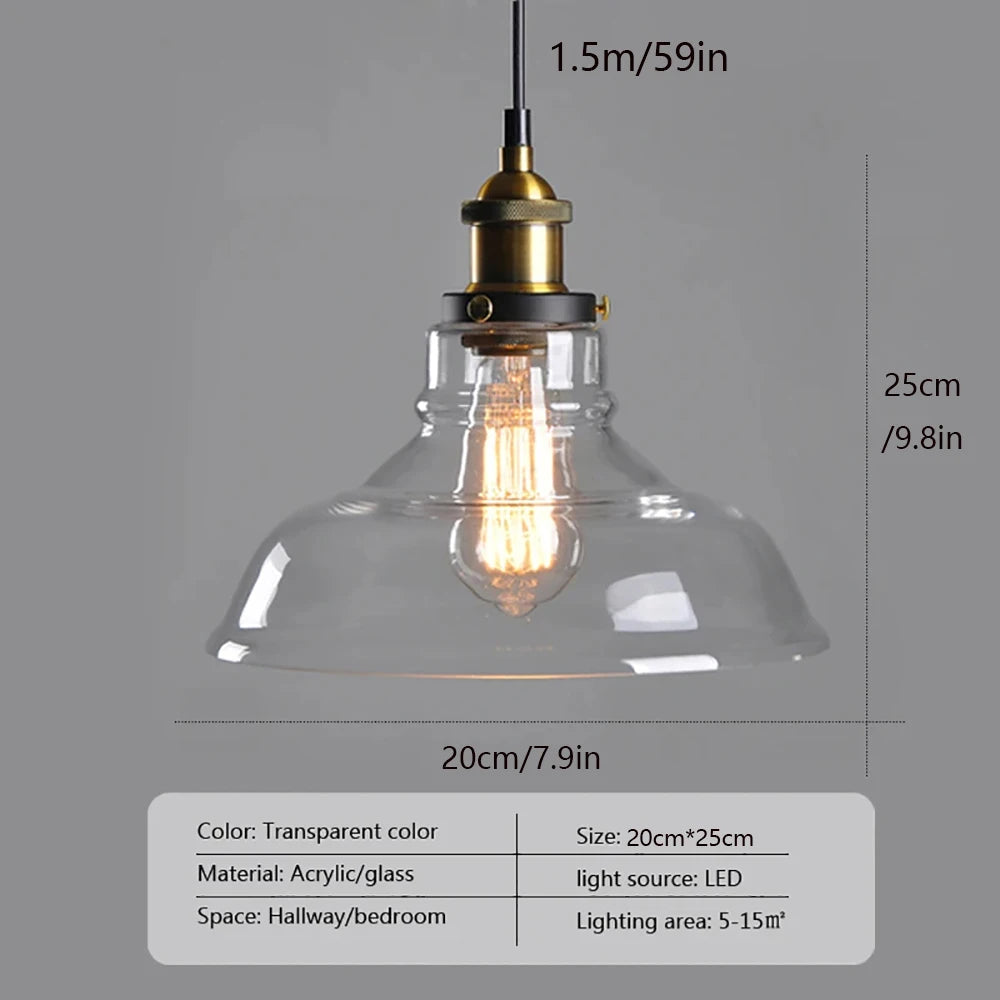 Vintage Glass Drop Ceiling Light Fixture