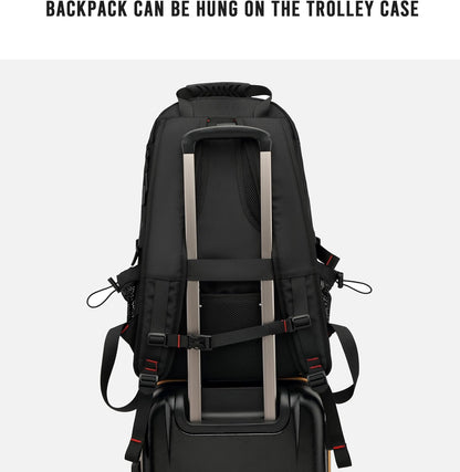 60L Waterproof Travel Laptop Backpack with USB Port & Shoe Compartment