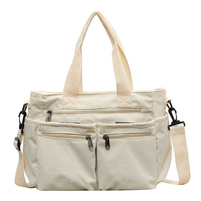 Trendy Corduroy Shoulder Bag - VelvetVogue