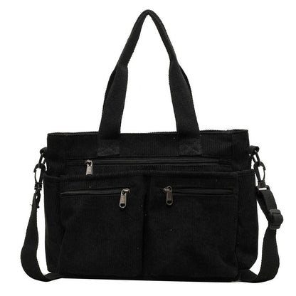 Trendy Corduroy Shoulder Bag - VelvetVogue