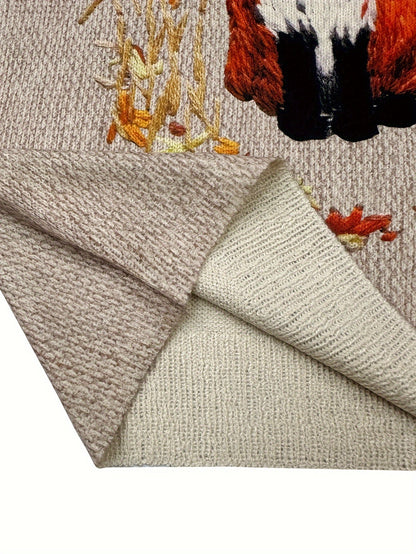 Trendy Fox Print Sweater - Elisanne