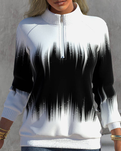 Trendy Ladies’ Zip Neck Jumper - Aurora