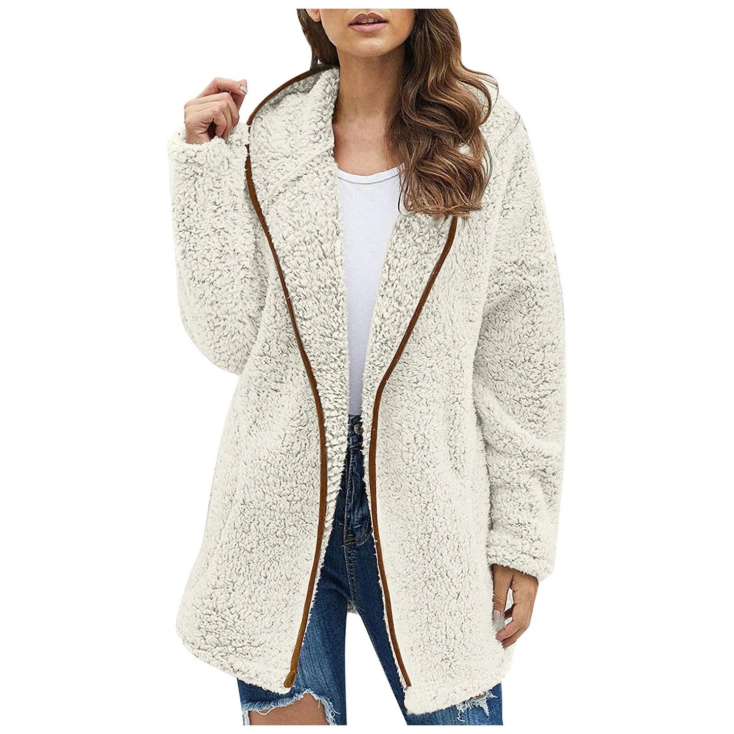 Trendy Long Fleece Jacket for Women - Luna