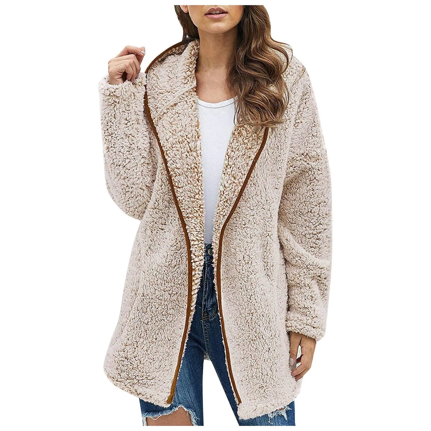 Trendy Long Fleece Jacket for Women - Luna