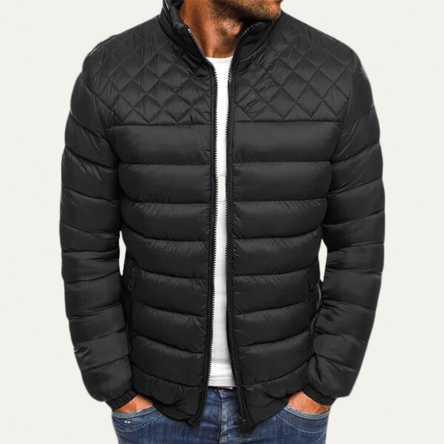 Men’s Mixed Quilting Insulated Puffer Jacket