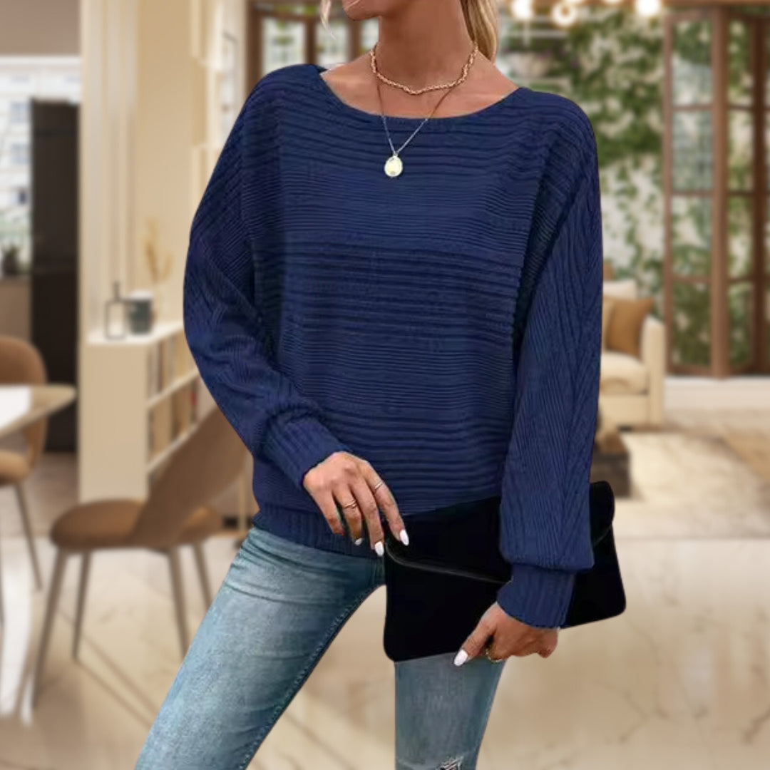 Trendy Women's Jumper with Contemporary Texture - Emma
