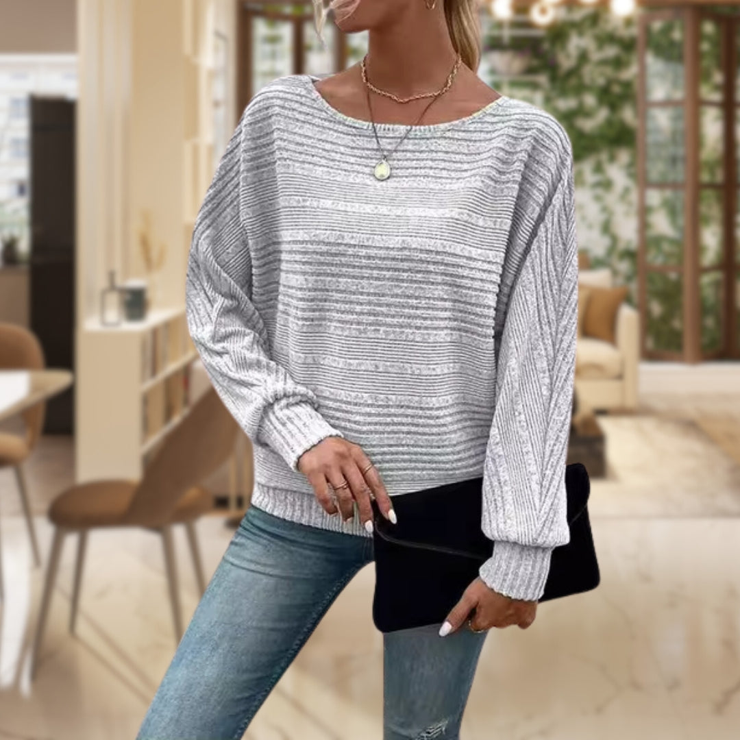 Trendy Women's Jumper with Contemporary Texture - Emma