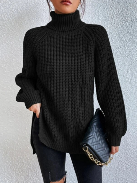 Trendy Women's Knitted Turtleneck Sweater - Esmée
