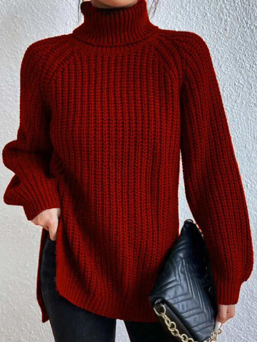 Trendy Women's Knitted Turtleneck Sweater - Esmée