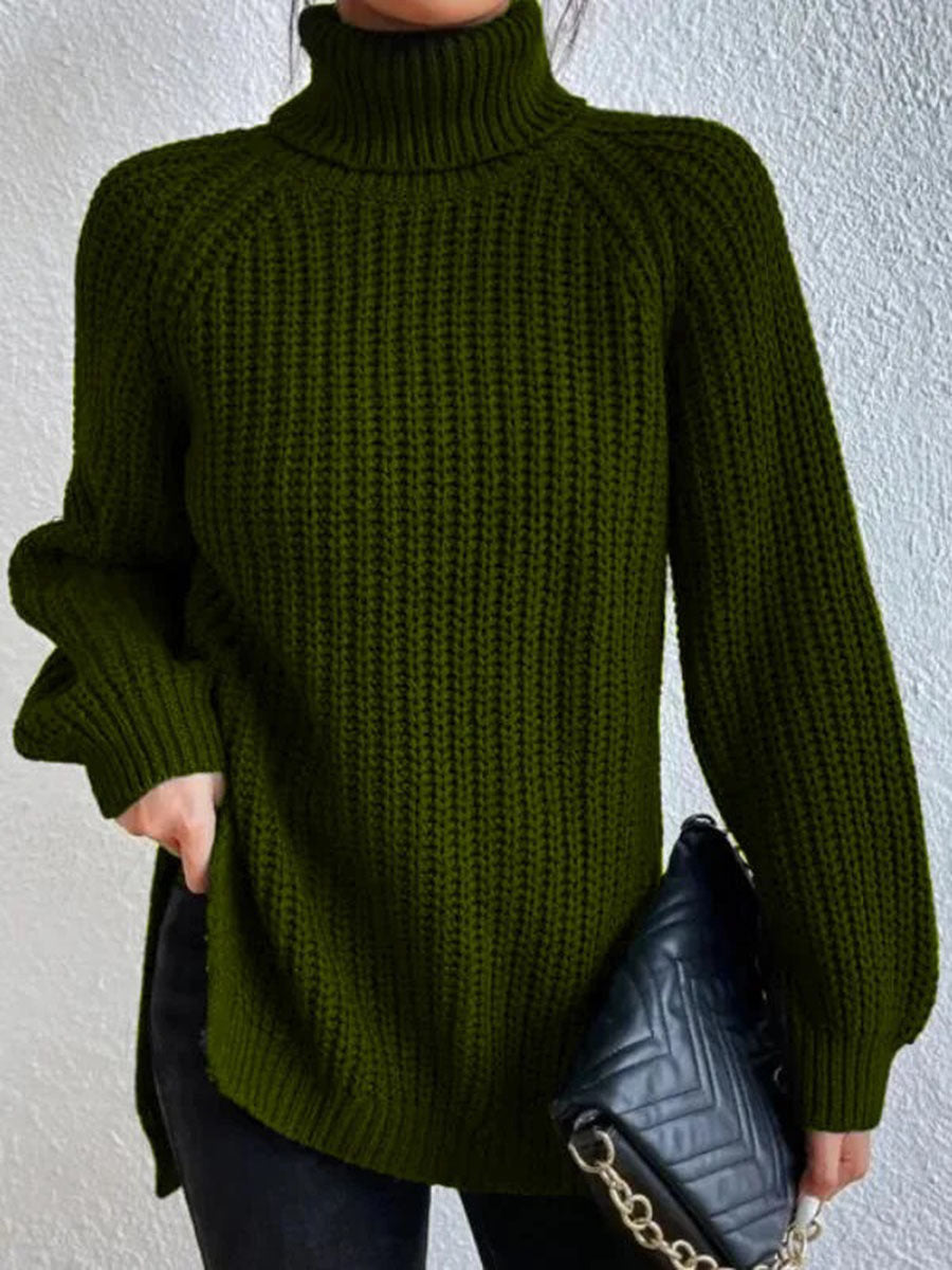 Trendy Women's Knitted Turtleneck Sweater - Esmée