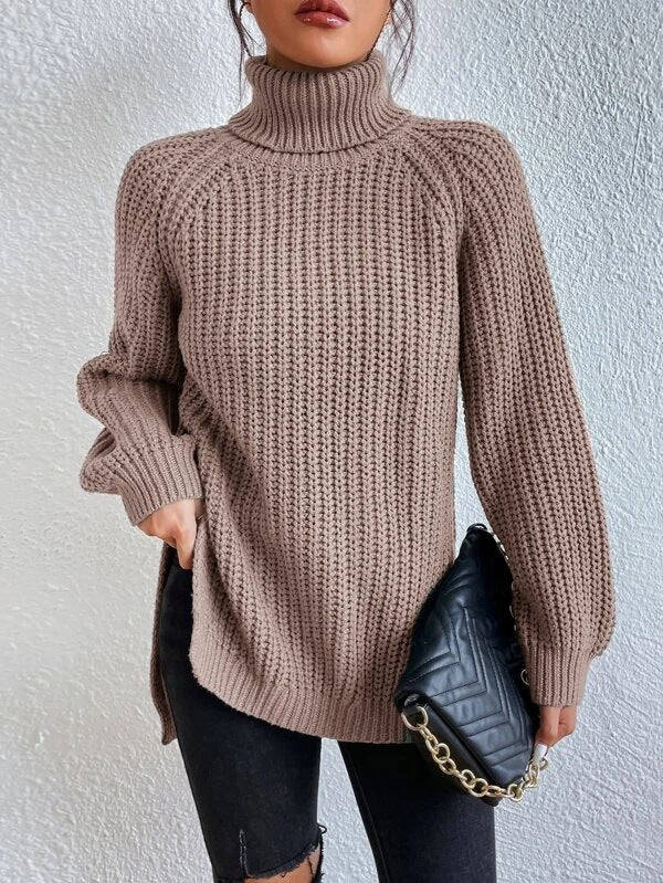 Trendy Women's Knitted Turtleneck Sweater - Esmée