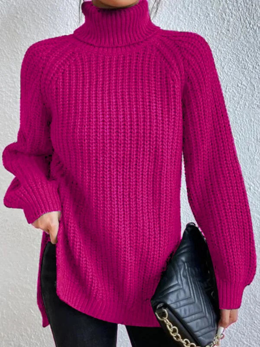 Trendy Women's Knitted Turtleneck Sweater - Esmée