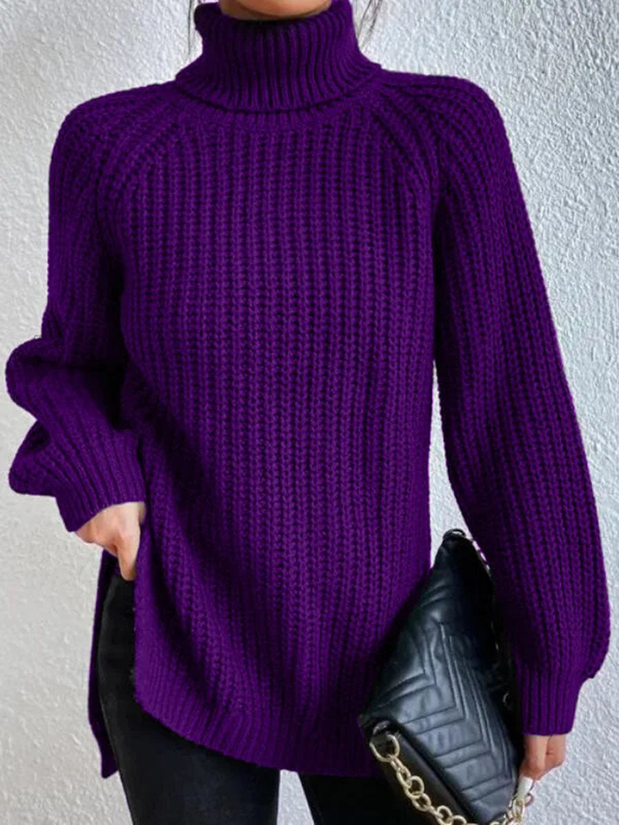 Trendy Women's Knitted Turtleneck Sweater - Esmée
