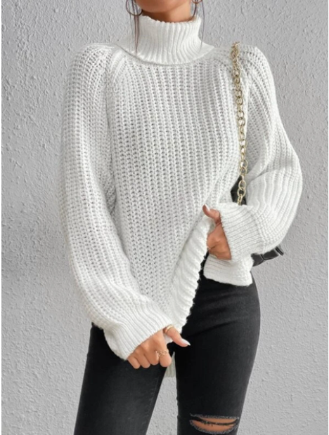 Trendy Women's Knitted Turtleneck Sweater - Esmée