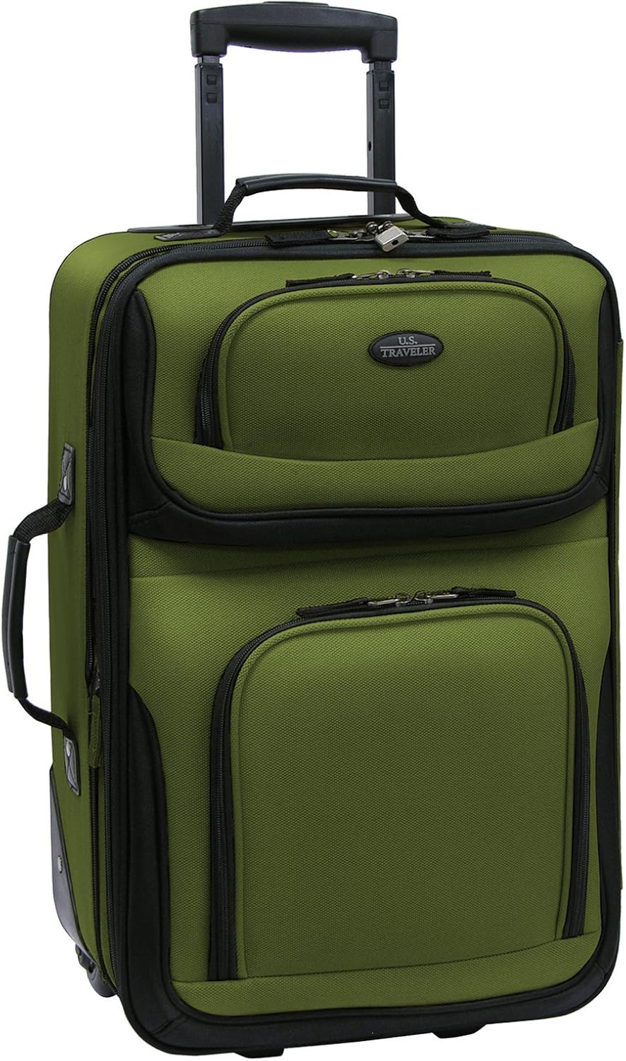 2-Piece Softside Carry-On Luggage Set with Expandable Design and Skate Wheels
