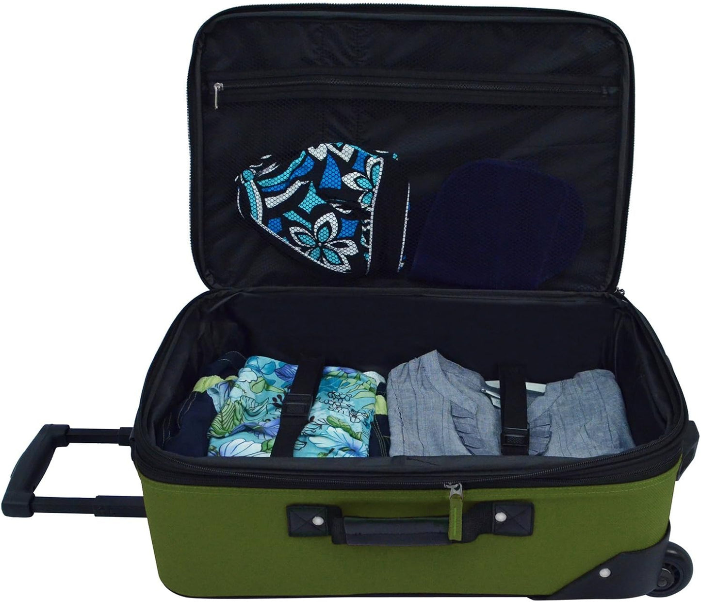 2-Piece Softside Carry-On Luggage Set with Expandable Design and Skate Wheels