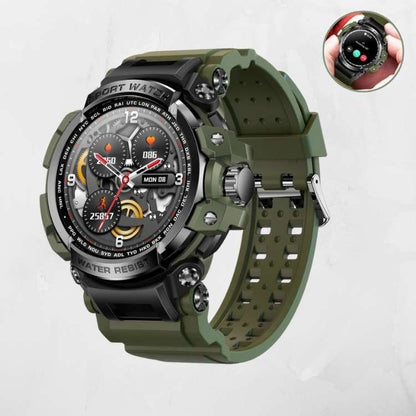 Rugged Outdoor Smartwatch – Waterproof, Bluetooth Calling, Long Battery