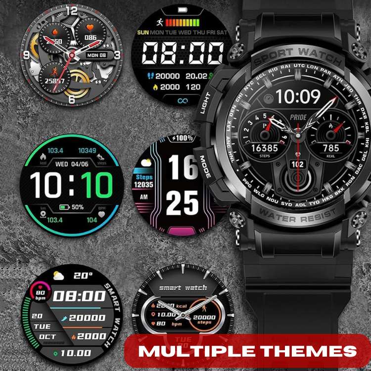 Rugged Outdoor Smartwatch – Waterproof, Bluetooth Calling, Long Battery