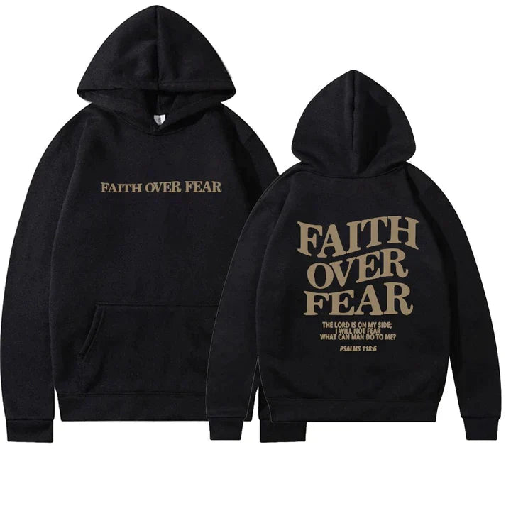 Unisex Hoodie 'Faith Over Fear' Psalms 118:6 - Faithmore