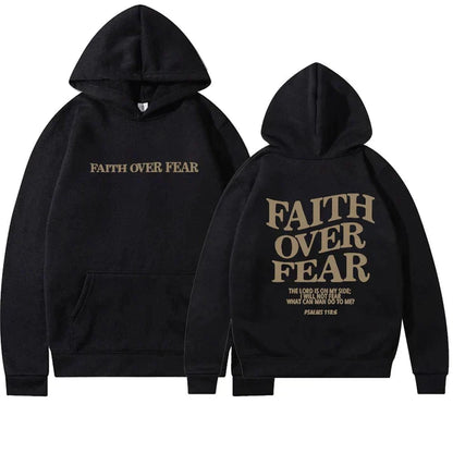 Unisex Hoodie 'Faith Over Fear' Psalms 118:6 - Faithmore
