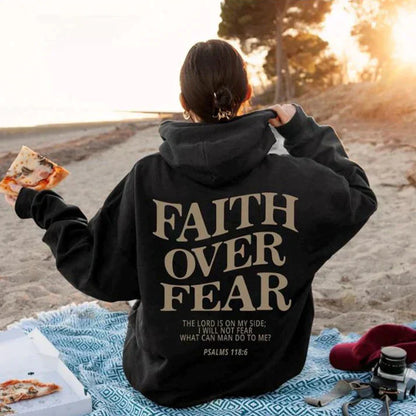 Unisex Hoodie 'Faith Over Fear' Psalms 118:6 - Faithmore