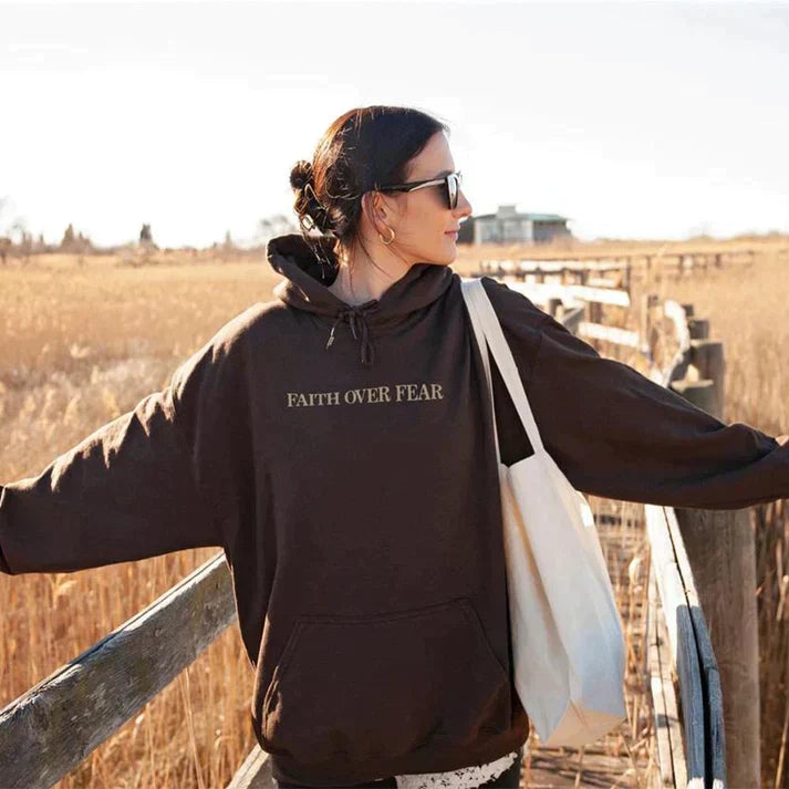 Unisex Hoodie 'Faith Over Fear' Psalms 118:6 - Faithmore