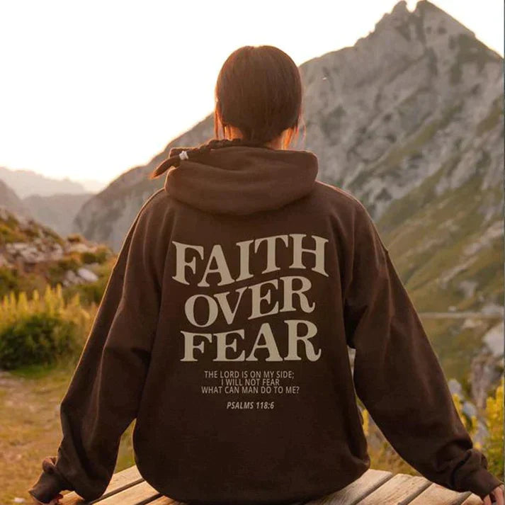 Unisex Hoodie 'Faith Over Fear' Psalms 118:6 - Faithmore