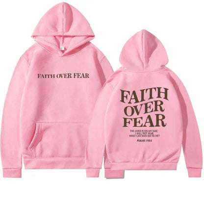 Unisex Hoodie 'Faith Over Fear' Psalms 118:6 - Faithmore