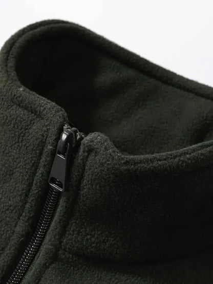 Men’s Soft Fleece Stand Collar Zip Up Jacket