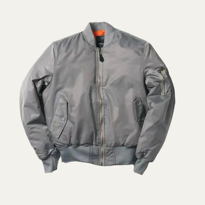 Unisex Classic Full Zip Bomber Jacket with Sleeve Utility Pocket