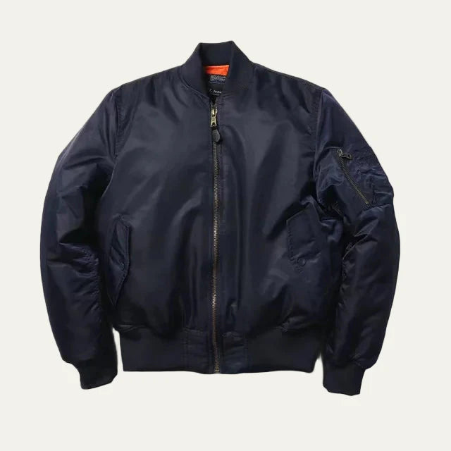 Unisex Classic Full Zip Bomber Jacket with Sleeve Utility Pocket